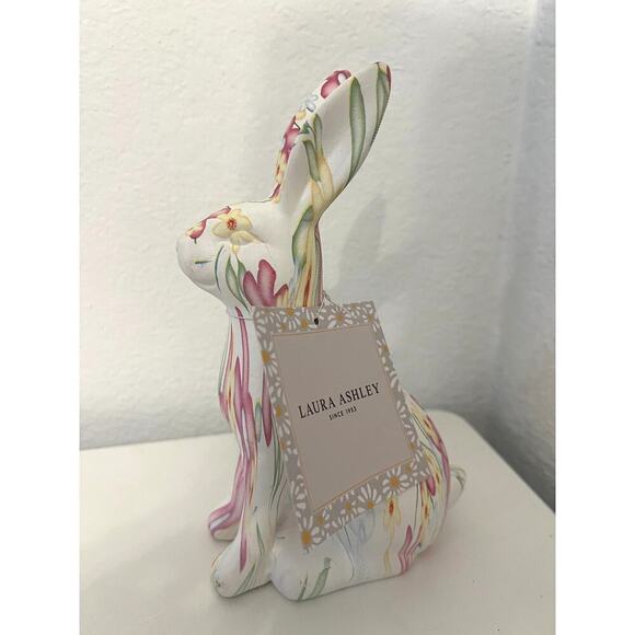 Laura Ashley Trendy Modern Porcelain PASTEL Flower Print EASTER BUNNY - Picture 2 of 4